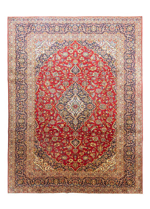 Persisk tæppe - Keshan - 390 x 297 cm - rød