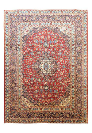 Persisk tæppe - Keshan - 384 x 280 cm - rød
