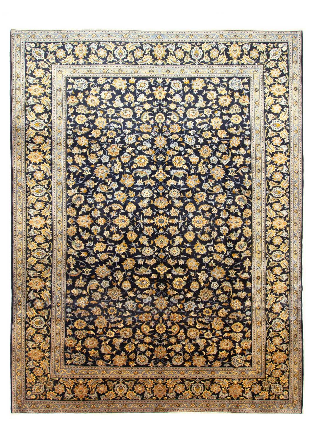 Persisk tæppe - Keshan - 410 x 311 cm - blå