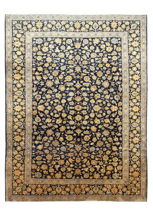 Persisk tæppe - Keshan - 410 x 311 cm - blå