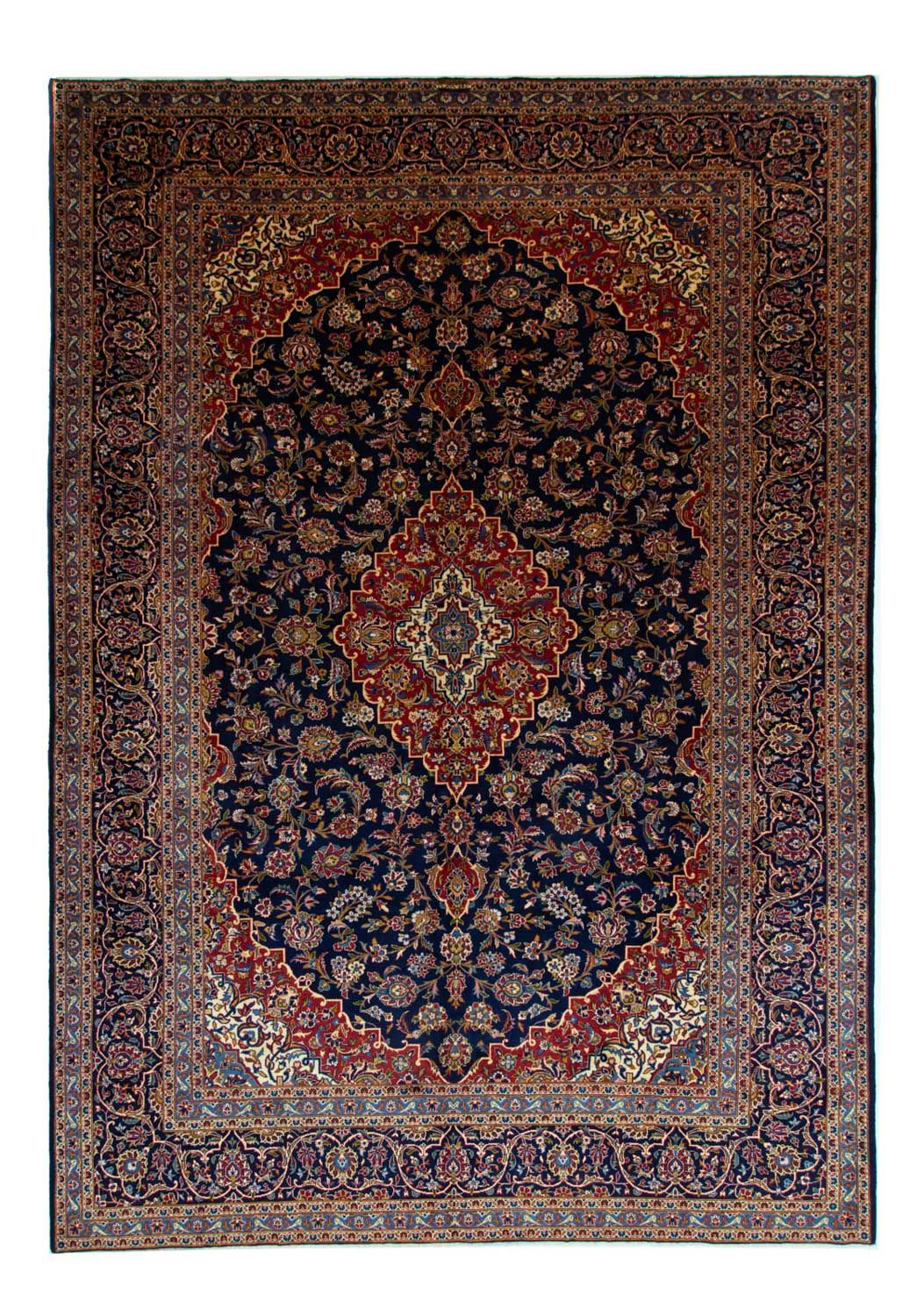 Persisk tæppe - Keshan - 419 x 298 cm - blå