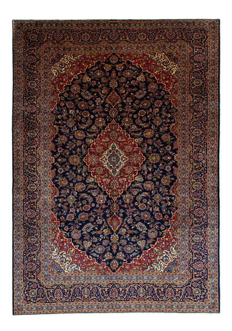 Persisk tæppe - Keshan - 419 x 298 cm - blå