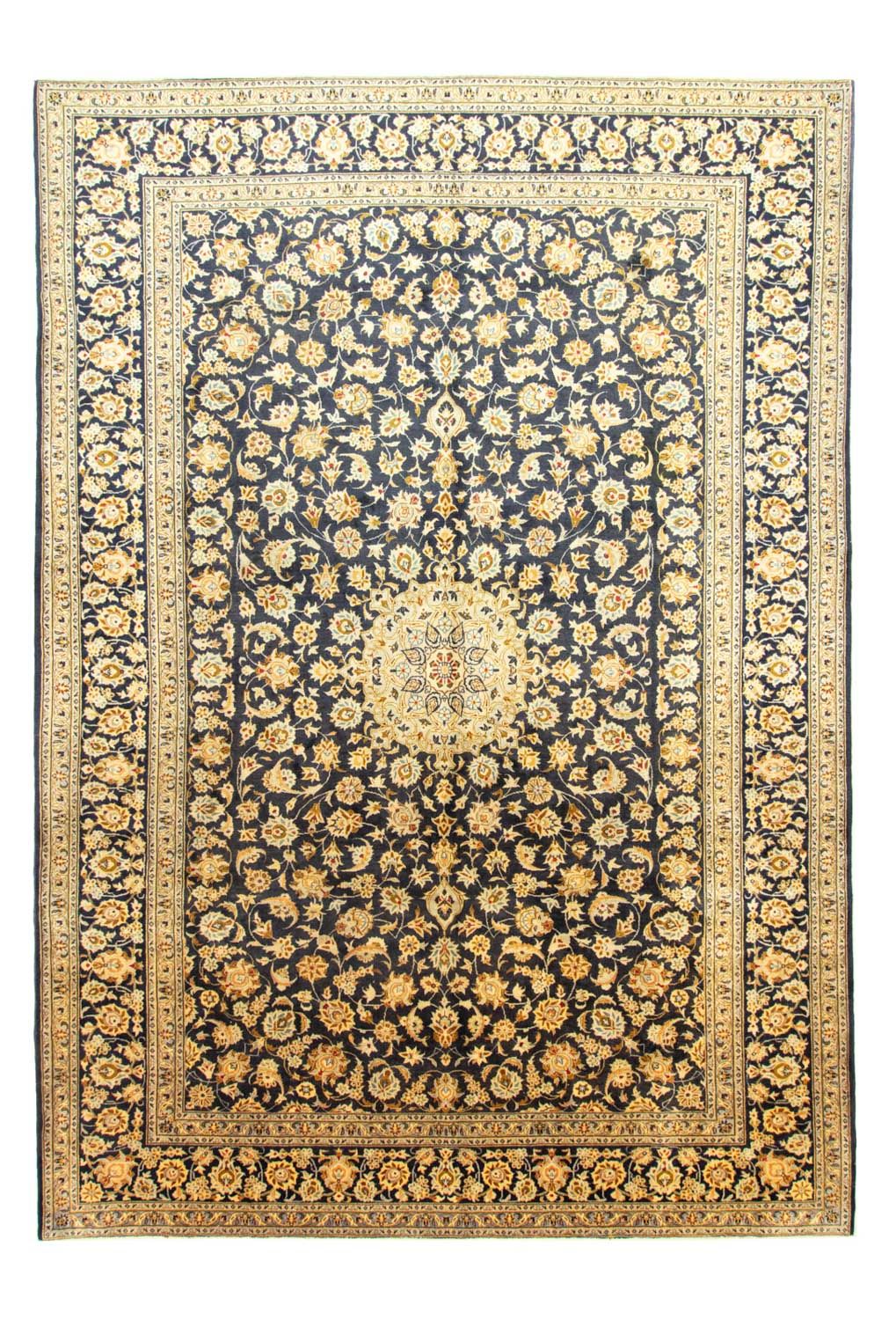 Persisk tæppe - Keshan - 423 x 298 cm - blå