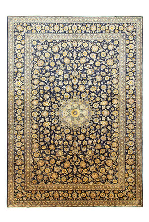 Persisk tæppe - Keshan - 431 x 308 cm - blå