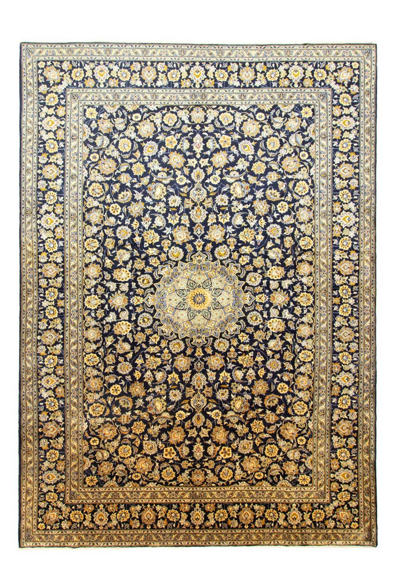 Persisk tæppe - Keshan - 431 x 308 cm - blå