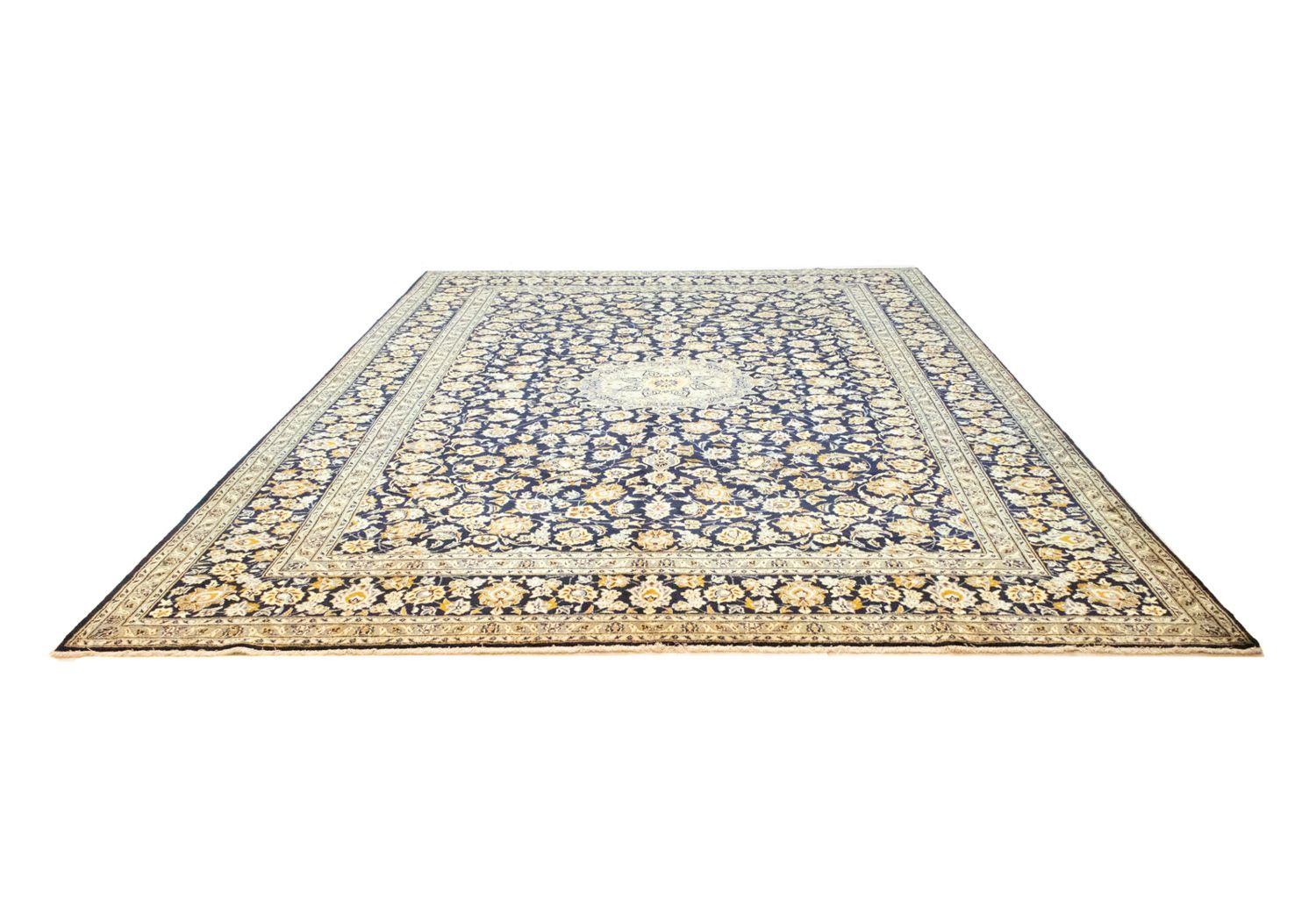 Persisk tæppe - Keshan - 431 x 308 cm - blå