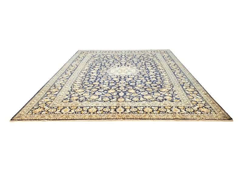 Persisk tæppe - Keshan - 431 x 308 cm - blå