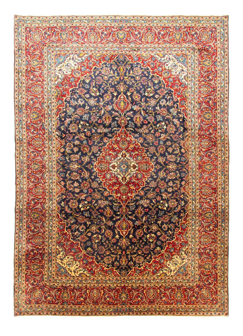 Persisk tæppe - Keshan - 405 x 294 cm - blå