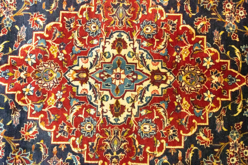 Persisk tæppe - Keshan - 405 x 294 cm - blå