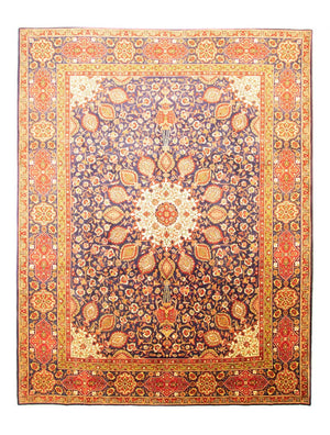 Persisk tæppe - Tabriz - 392 x 305 cm - blå