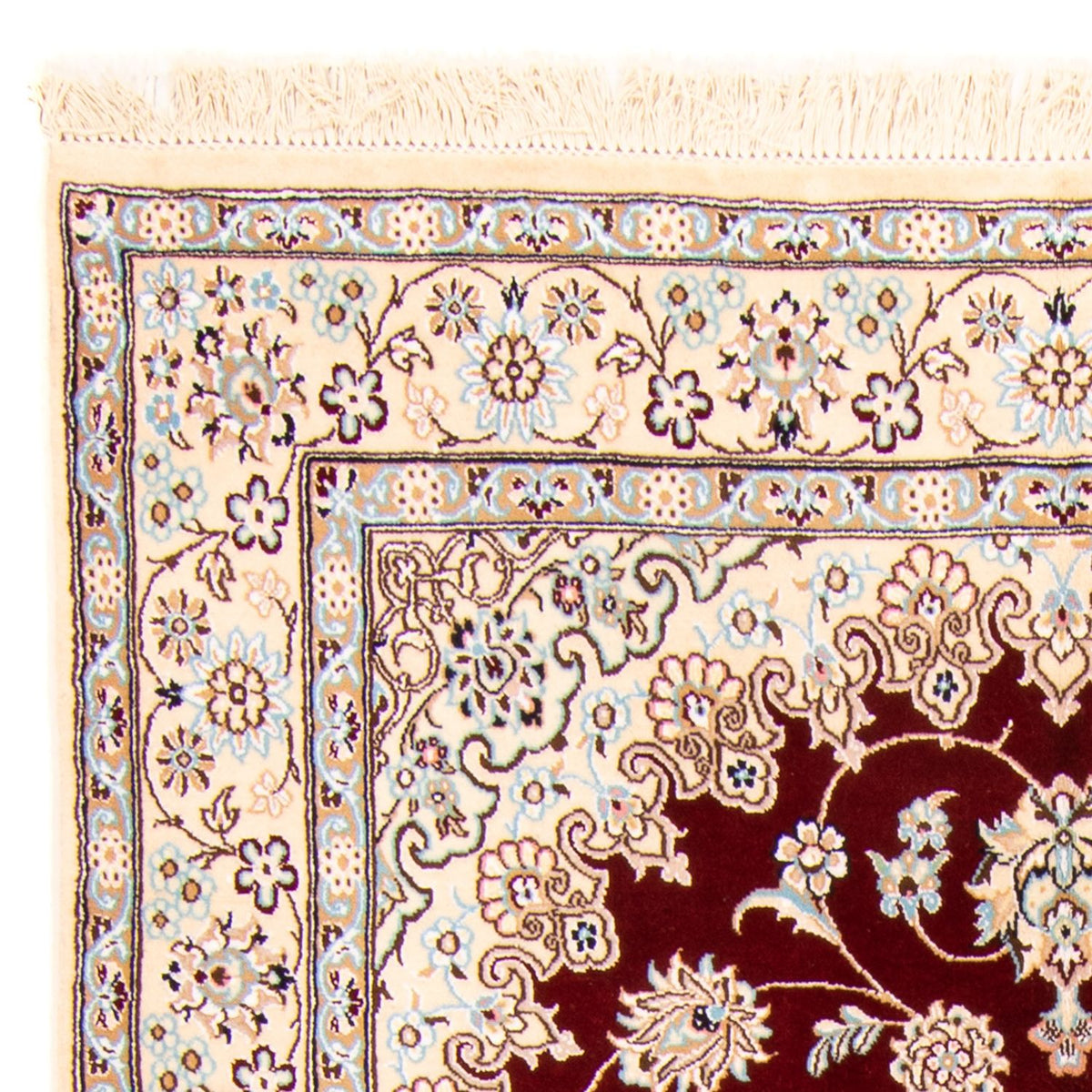Persisk tæppe - Nain - Royal - 241 x 153 cm - mørkerød