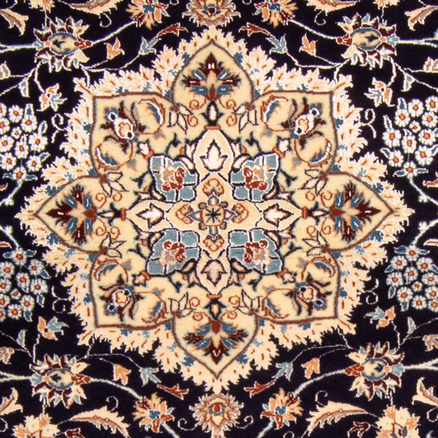 Persisk tæppe - Nain - Premium - 142 x 97 cm - mørkeblå