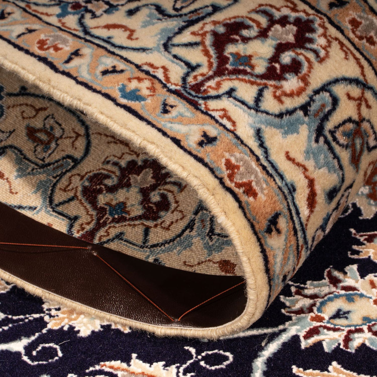 Persisk tæppe - Nain - Premium - 142 x 97 cm - mørkeblå