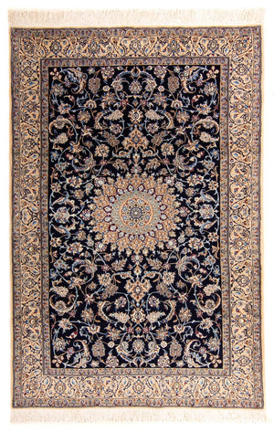 Persisk tæppe - Nain - Premium - 205 x 128 cm - mørkeblå