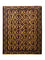 Afghansk tæppe - 198 x 150 cm - mørkerød
