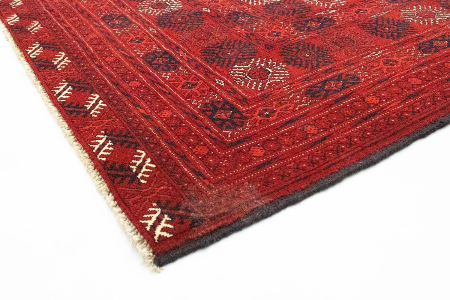 Afghansk tæppe - Bukhara - 390 x 292 cm - mørkerød