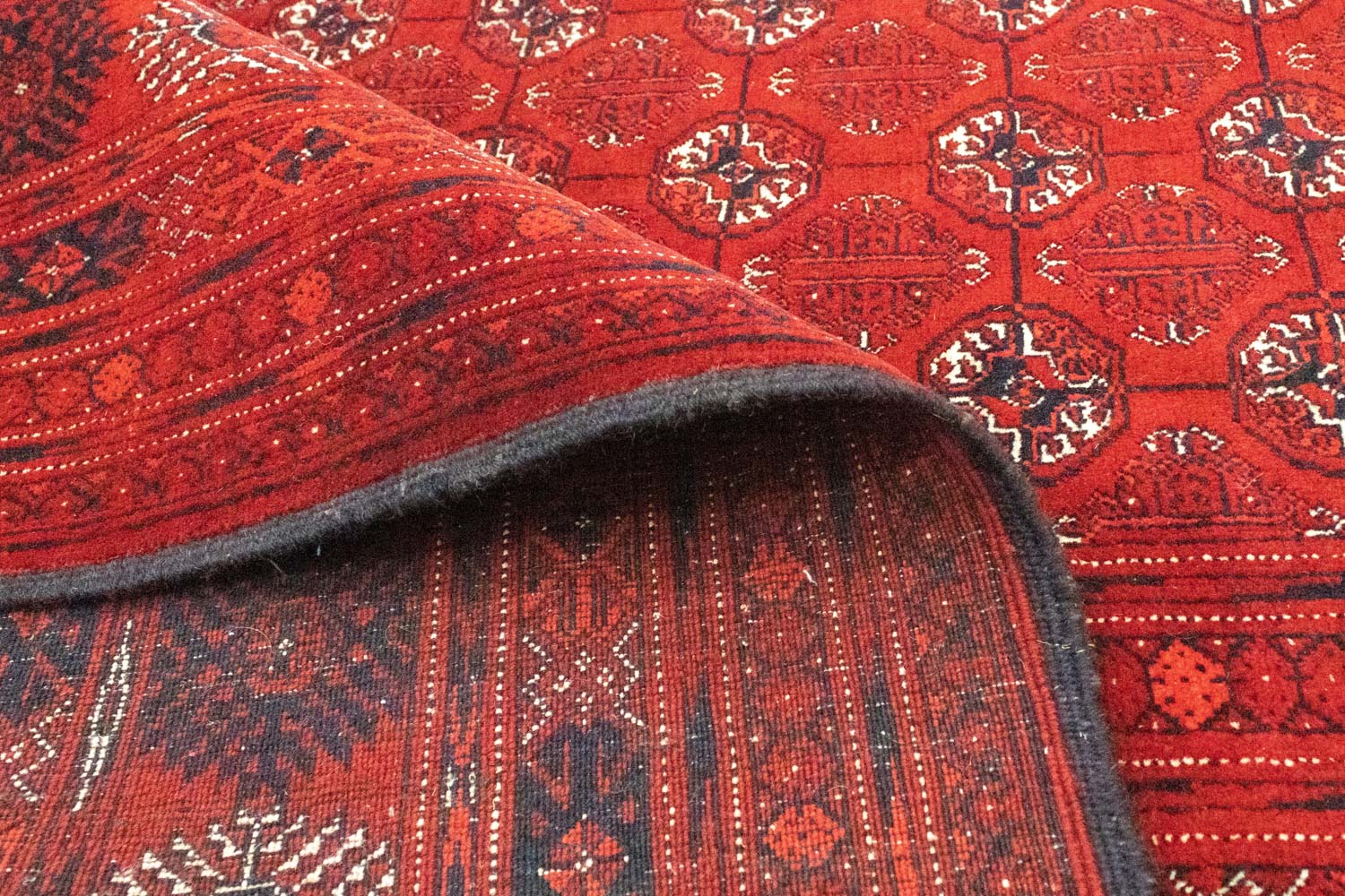 Afghansk tæppe - Bukhara - 390 x 292 cm - mørkerød