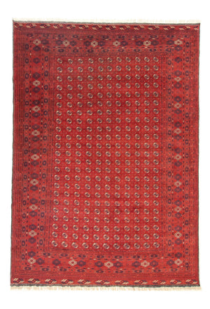 Afghansk tæppe - Bukhara - 342 x 243 cm - mørkerød