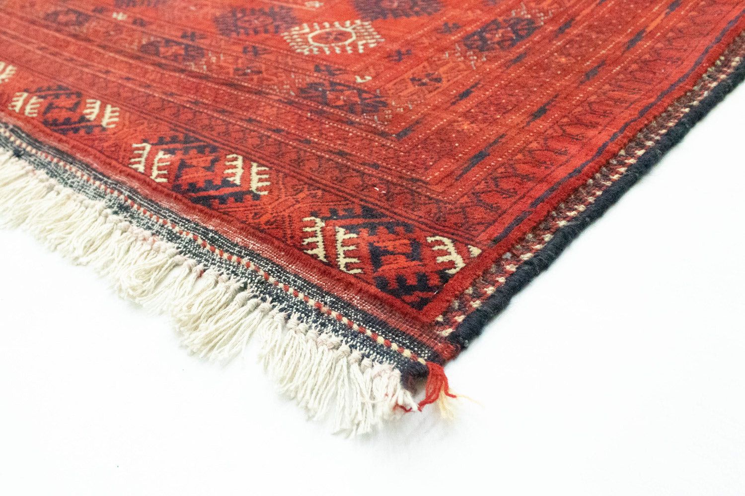 Afghansk tæppe - Bukhara - 342 x 243 cm - mørkerød