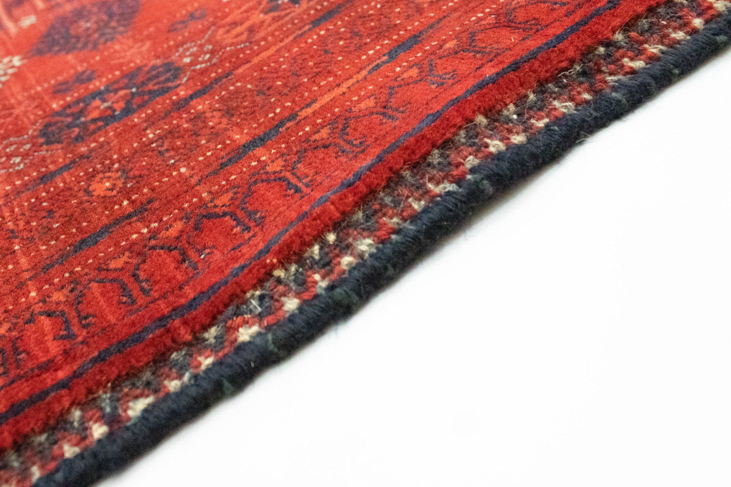 Afghansk tæppe - Bukhara - 342 x 243 cm - mørkerød