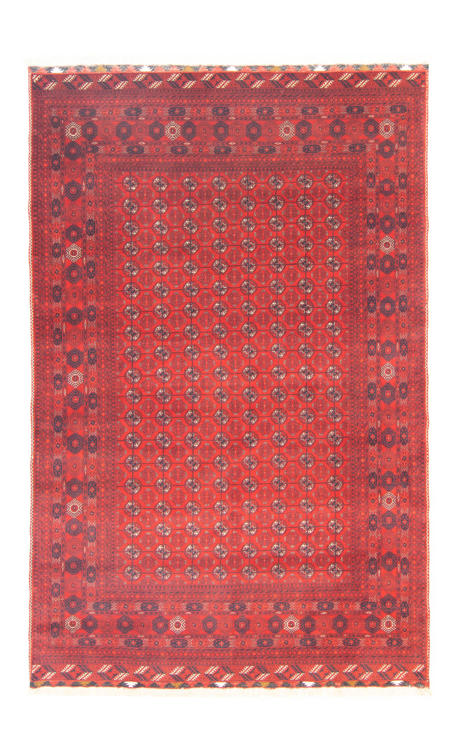 Afghansk tæppe - Bukhara - 301 x 195 cm - mørkerød