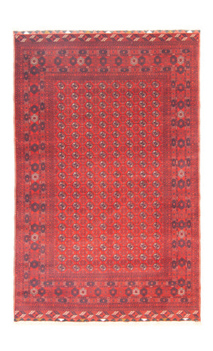 Afghansk tæppe - Bukhara - 301 x 195 cm - mørkerød