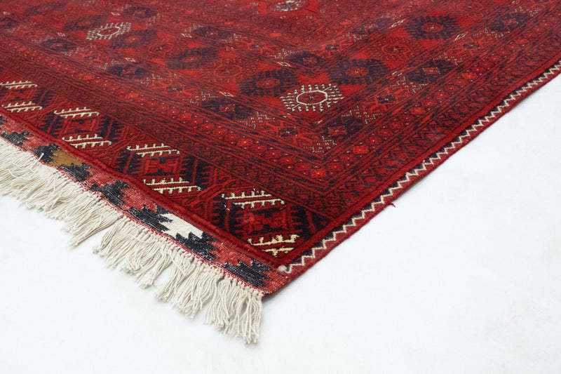 Afghansk tæppe - Bukhara - 301 x 195 cm - mørkerød