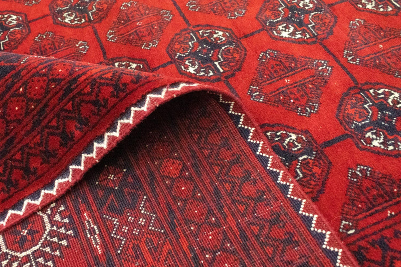 Afghansk tæppe - Bukhara - 301 x 195 cm - mørkerød