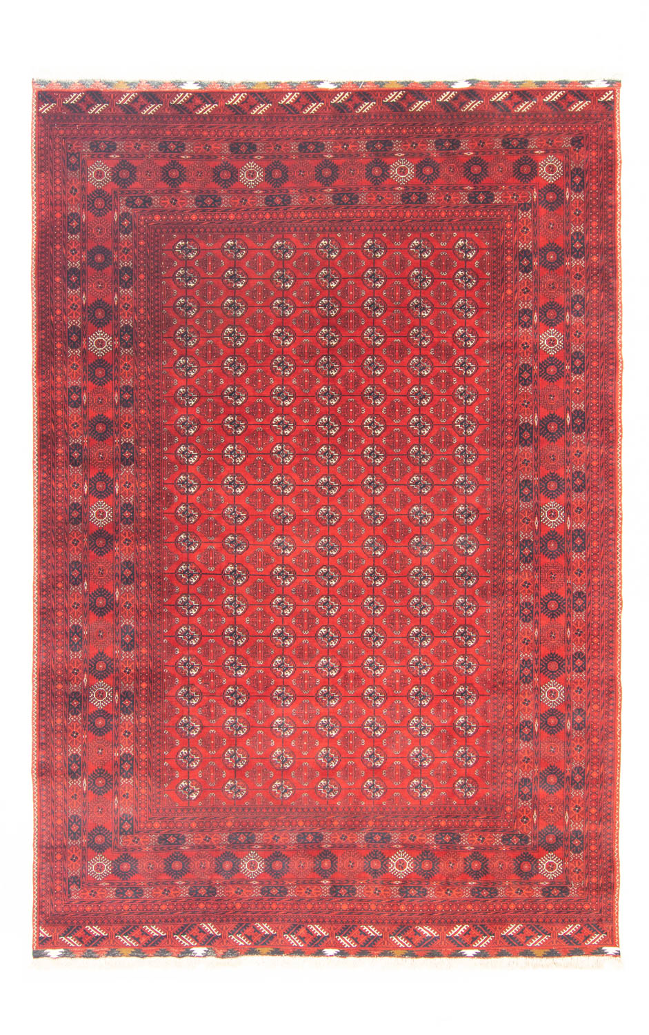 Afghansk tæppe - Bukhara - 298 x 200 cm - mørkerød