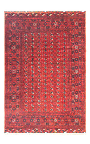 Afghansk tæppe - Bukhara - 298 x 200 cm - mørkerød