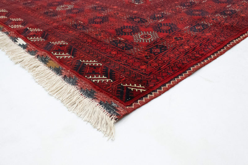 Afghansk tæppe - Bukhara - 298 x 200 cm - mørkerød
