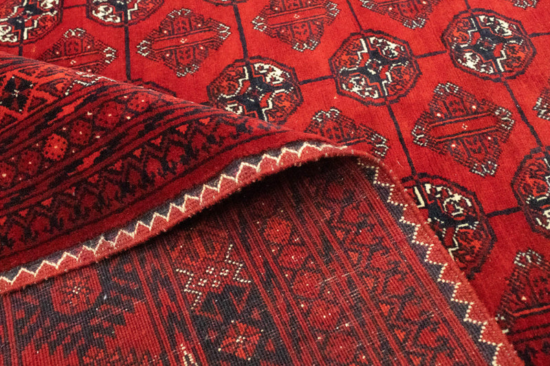 Afghansk tæppe - Bukhara - 298 x 200 cm - mørkerød
