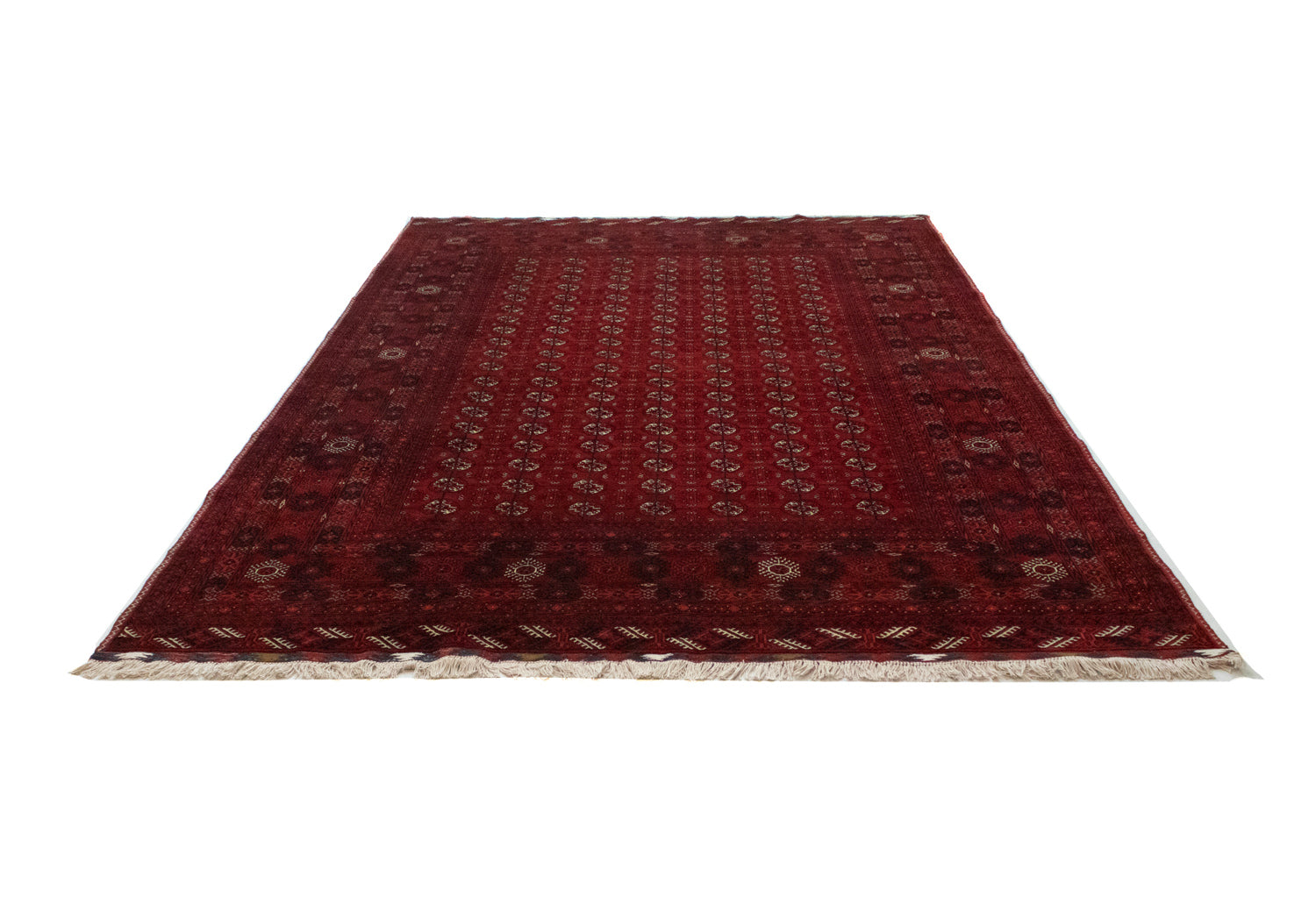 Afghansk tæppe - Bukhara - 298 x 200 cm - mørkerød