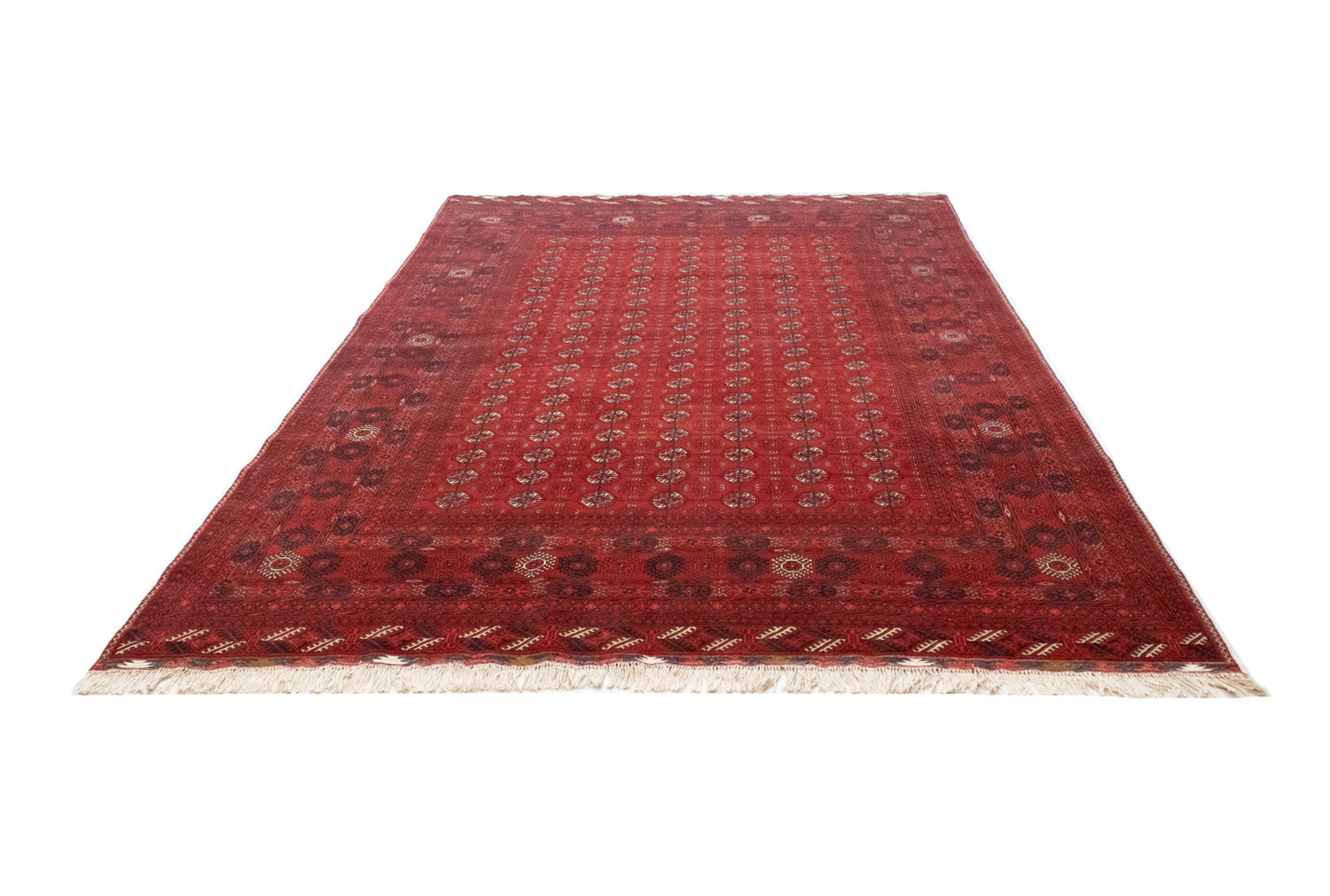 Afghansk tæppe - Bukhara - 299 x 198 cm - mørkerød