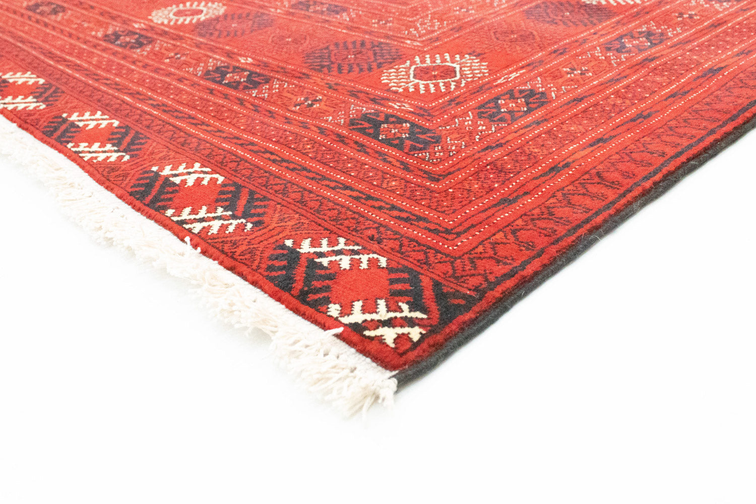 Afghansk tæppe - Bukhara - 294 x 203 cm - mørkerød