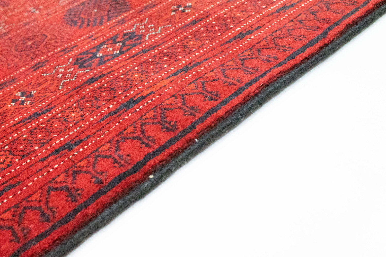 Afghansk tæppe - Bukhara - 294 x 203 cm - mørkerød