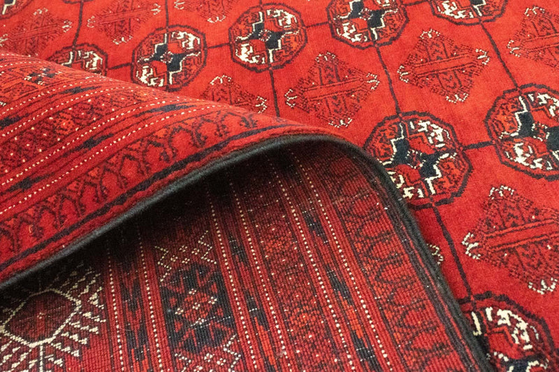 Afghansk tæppe - Bukhara - 294 x 203 cm - mørkerød