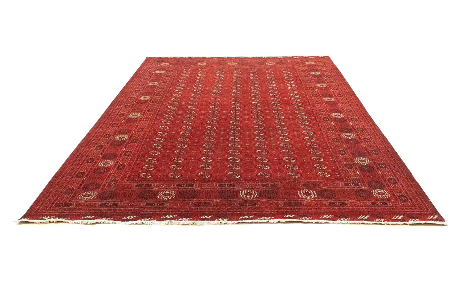 Afghansk tæppe - Bukhara - 294 x 203 cm - mørkerød