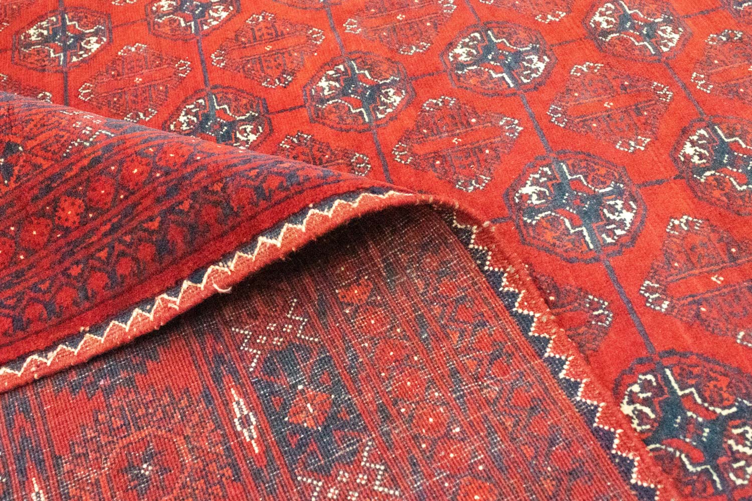 Afghansk tæppe - Bukhara - 294 x 200 cm - mørkerød