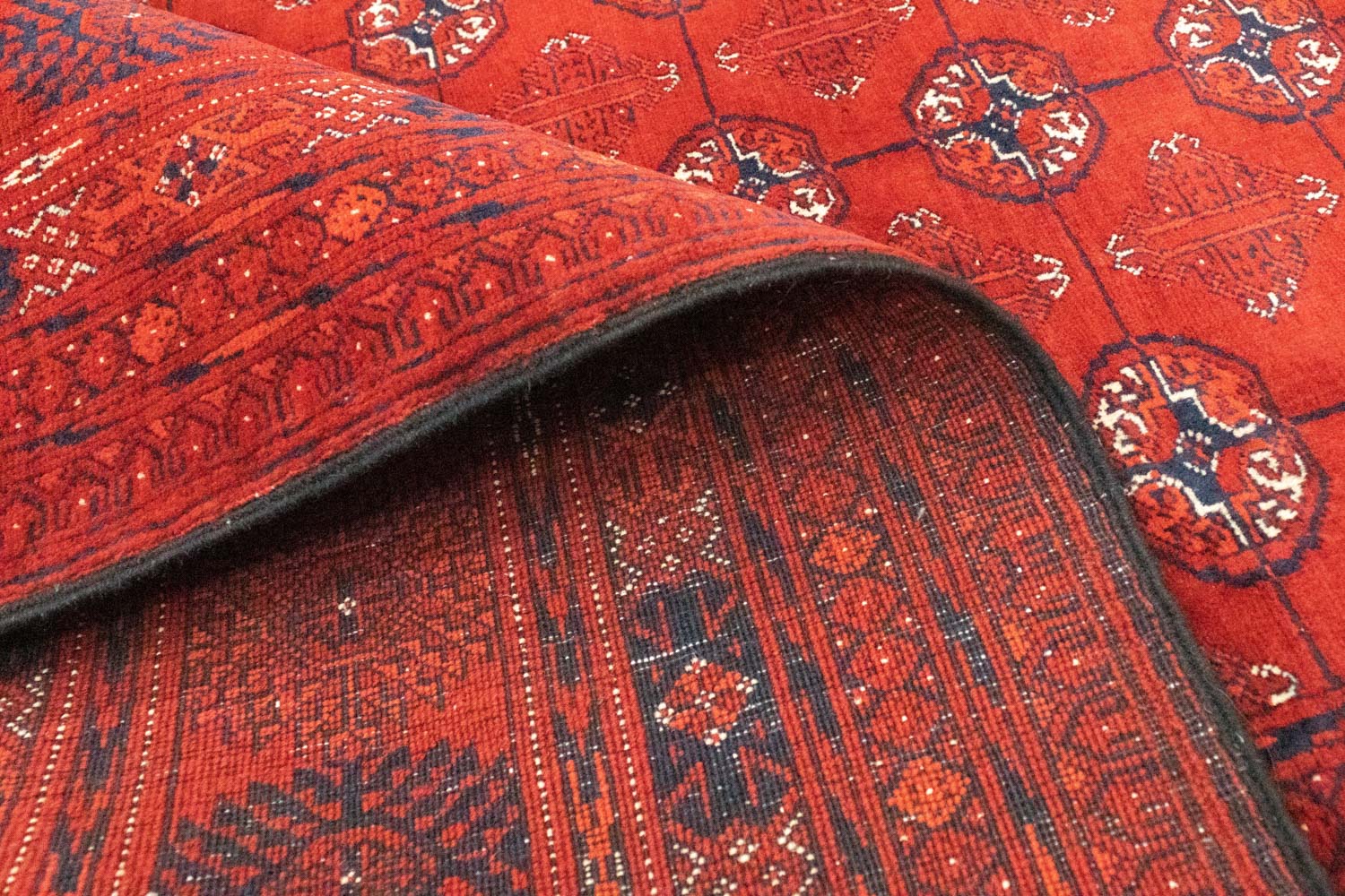 Afghansk tæppe - Bukhara - 292 x 196 cm - mørkerød