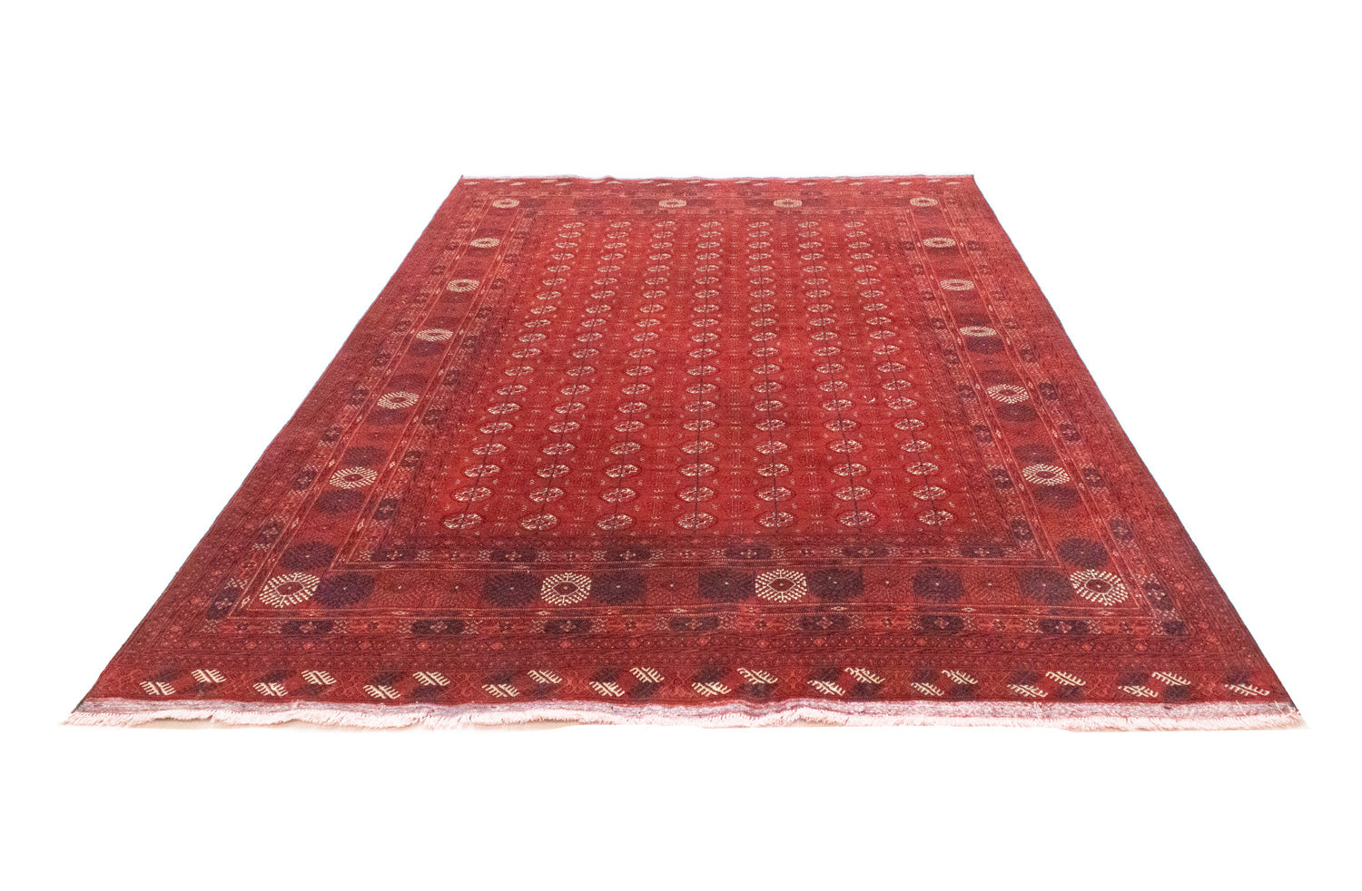 Afghansk tæppe - Bukhara - 292 x 196 cm - mørkerød