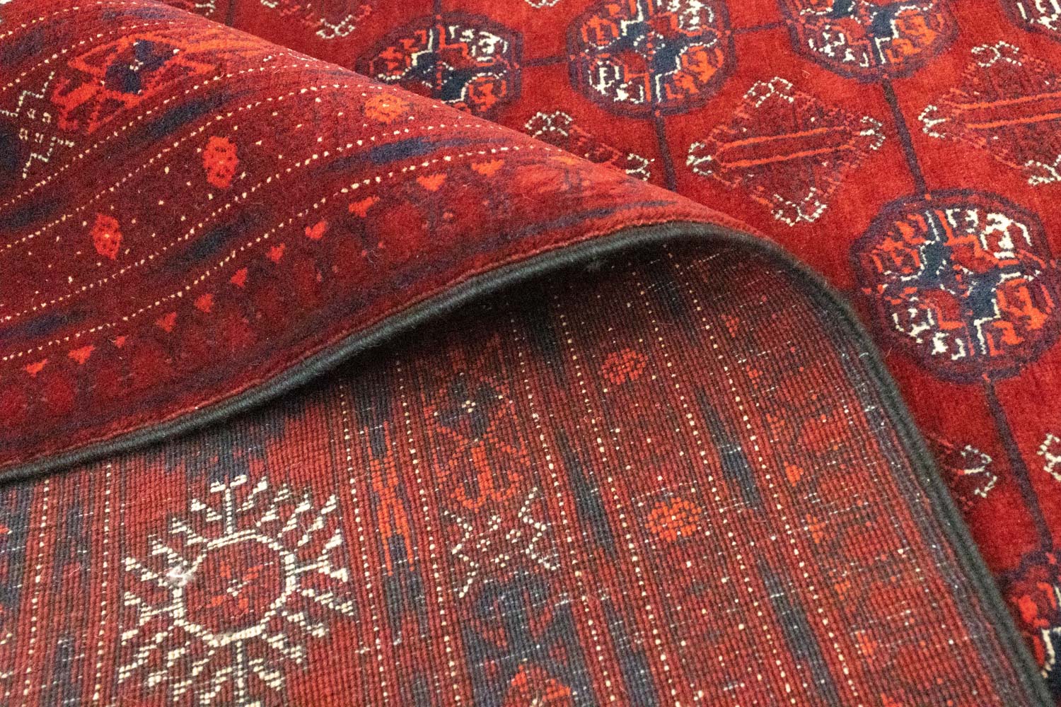 Afghansk tæppe - Bukhara - 301 x 196 cm - mørkerød