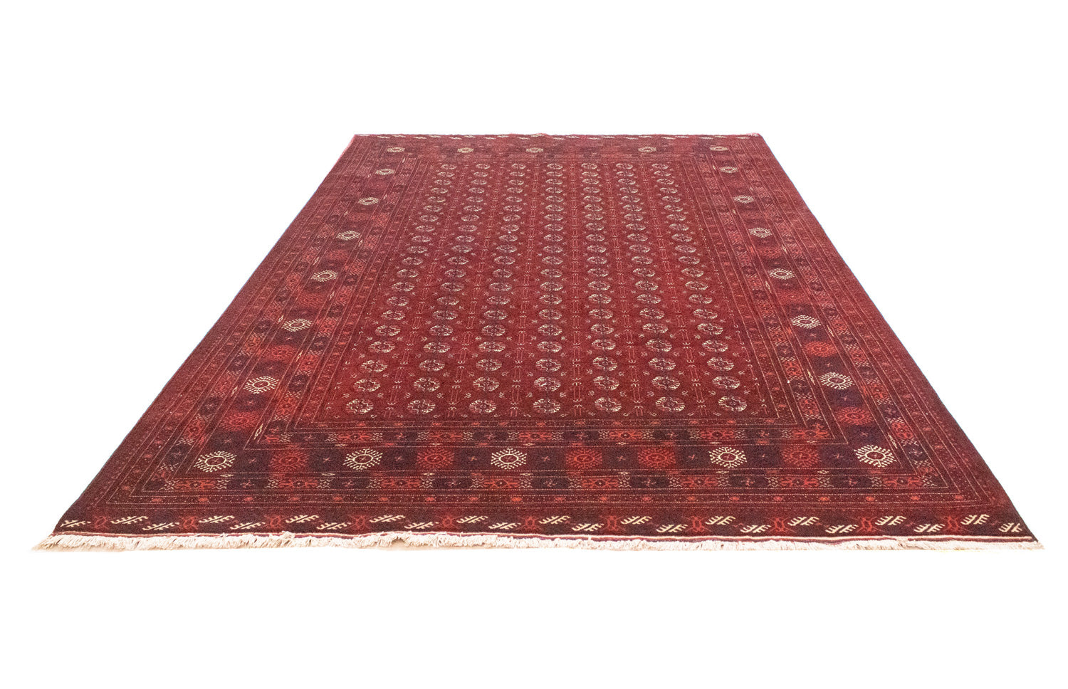Afghansk tæppe - Bukhara - 301 x 196 cm - mørkerød