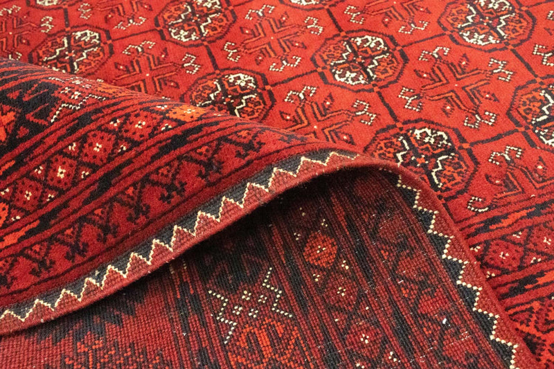 Afghansk tæppe - Bukhara - 295 x 199 cm - mørkerød