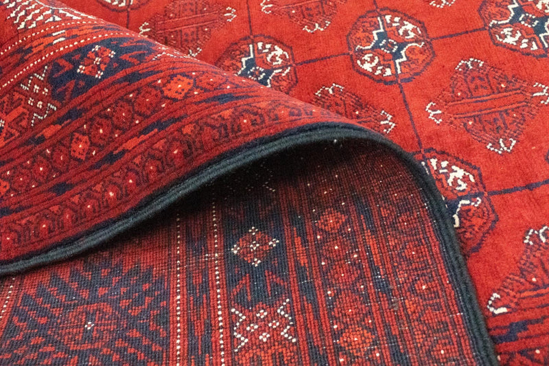 Afghansk tæppe - Bukhara - 297 x 198 cm - mørkerød