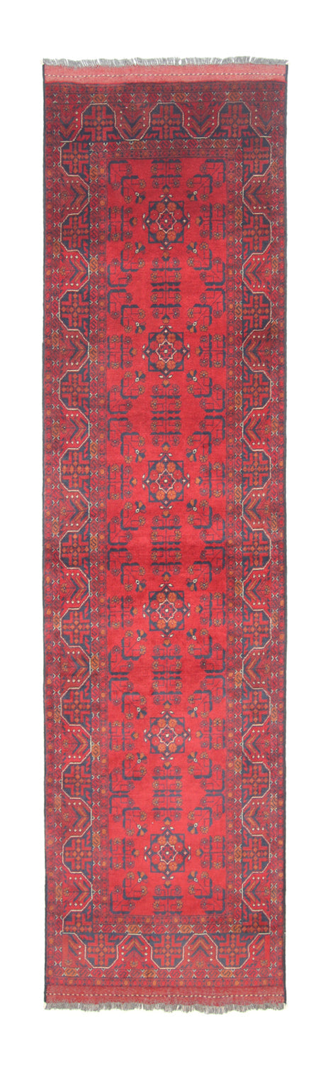 Løber Afghansk tæppe - Kunduz - 294 x 80 cm - rød