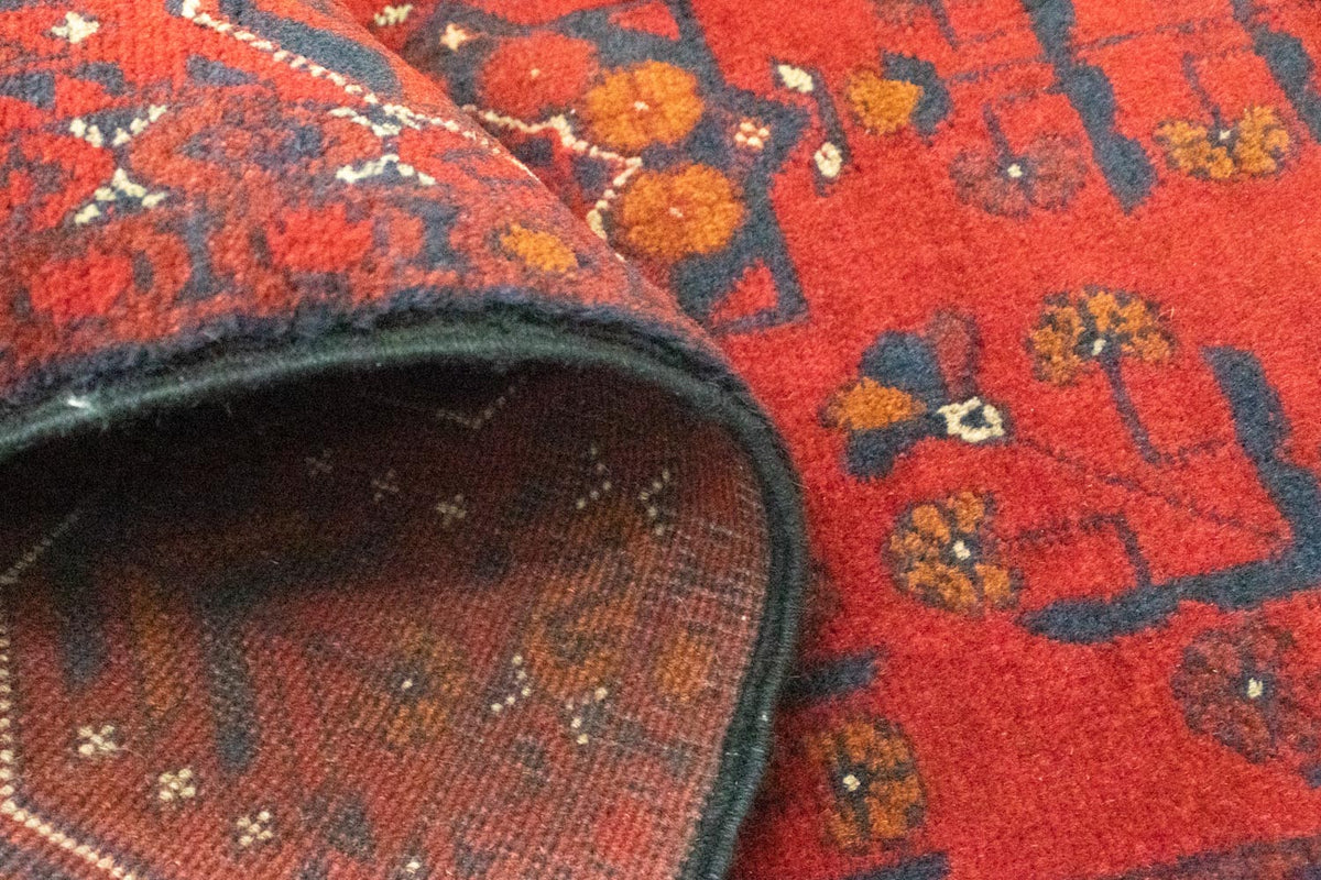 Løber Afghansk tæppe - Kunduz - 294 x 80 cm - rød