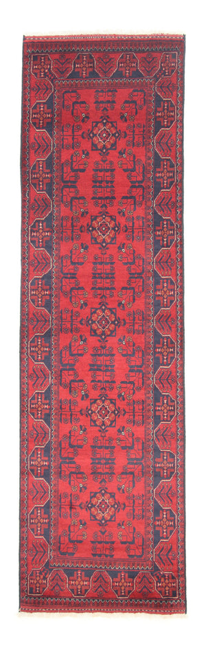 Løber Afghansk tæppe - Kunduz - 297 x 79 cm - rød