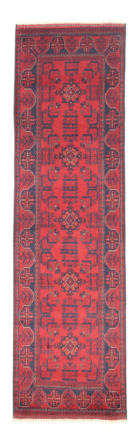 Løber Afghansk tæppe - Kunduz - 297 x 79 cm - rød