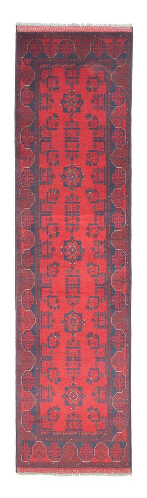 Løber Afghansk tæppe - Kunduz - 289 x 77 cm - rød